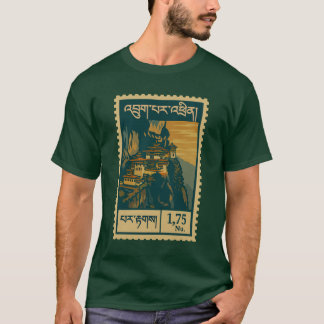 T-shirt Vintage Bhutan Postage Stamp Shirt