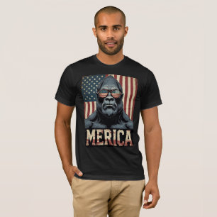 T-shirt Vintage Bigfoot Merica 4 juillet patriotique