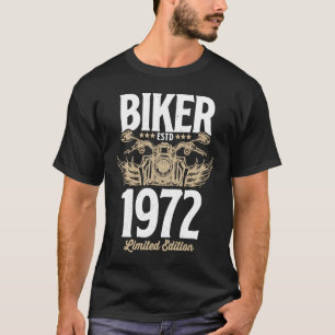 T-shirt Vintage Biker Hommes Femmes Moto Né en 1972
