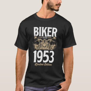 T-shirt Vintage Biker Hommes Moto Femmes Né En 1953