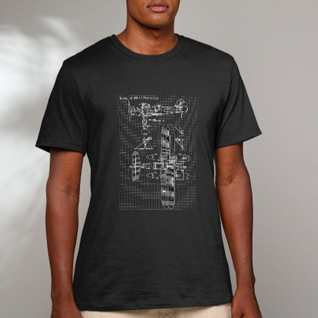 T-shirt Vintage Biplane Blueprint – Aviation Art (Vintage Biplane Blueprint – Aviation Art T-Shirt)
