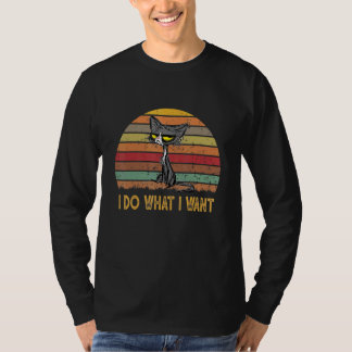 T-shirt Vintage Black Ca I Do What I Want Cat Kitty Meow
