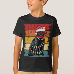 T-shirt Vintage Black Cat feux de Noël Amoureux des chats