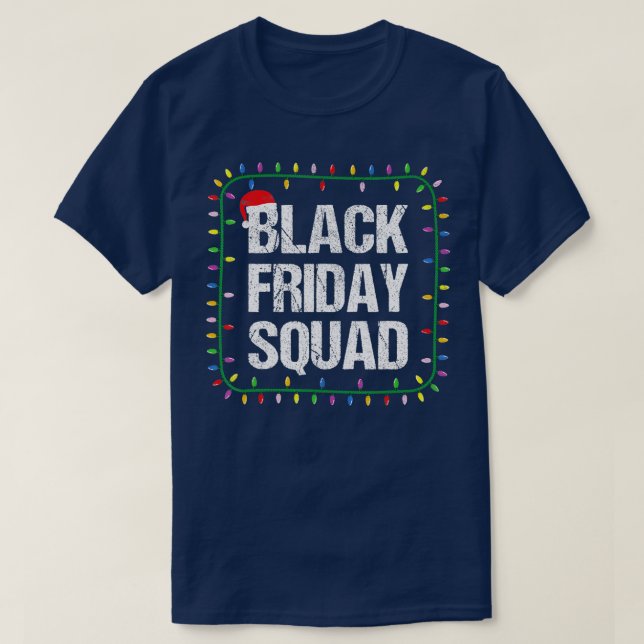 T-shirt Vintage Black Friday Squad Christmas Light (Design devant)