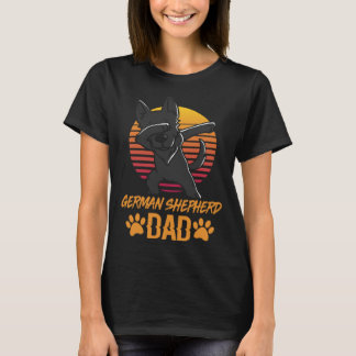 T-shirt Vintage Black German Shepherd Dad Fathers Day For