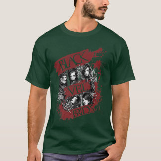 T-shirt Vintage Blacks Veils Art Oiseaux Bande Musique Lég