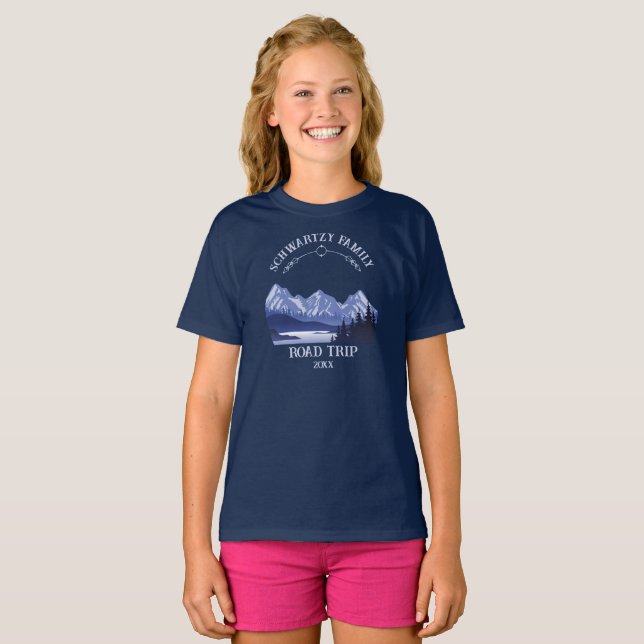 T-shirt Vintage Blue Mountain Lake Sunset (Devant entier)