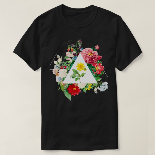 T-shirt Vintage Botanique Beau Floral Pu (Design devant)
