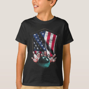 T-shirt Vintage Bowling American Usa Drapeau 4 juillet Bow