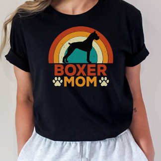 T-shirt Vintage Boxer Chien Maman Coucher de soleil
