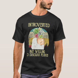 T-shirt Vintage Cactus Introvert Succulent Lady, Funny Pla