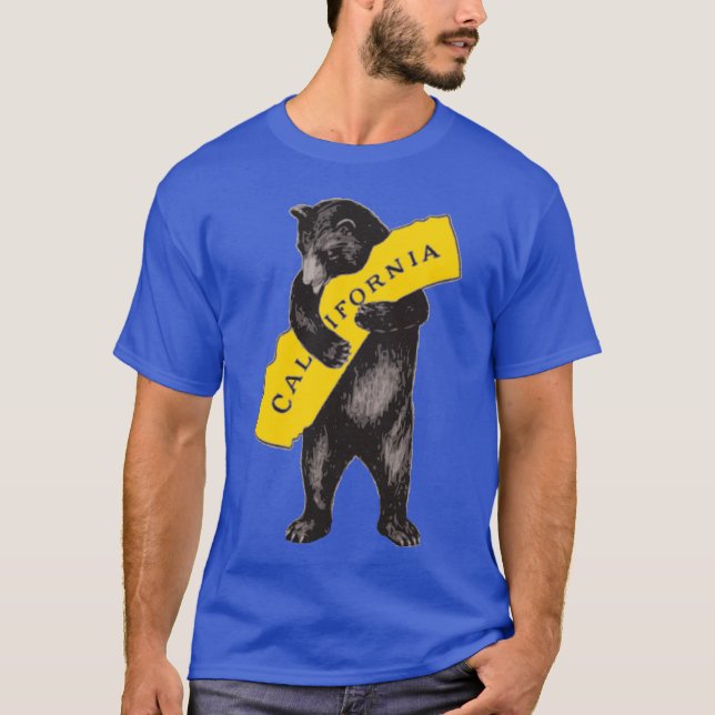 T-shirt Vintage California Bear Hug Illustration (Devant)