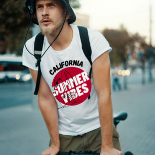 T-shirt Vintage Californie surf rouge soleil été vibes