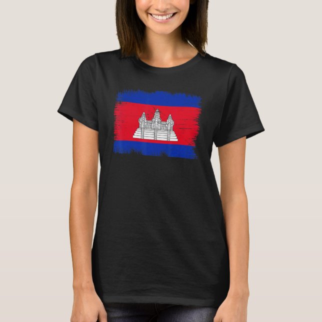 T-shirt Vintage Cambodia Flag Cambodian Independence Day (Devant)