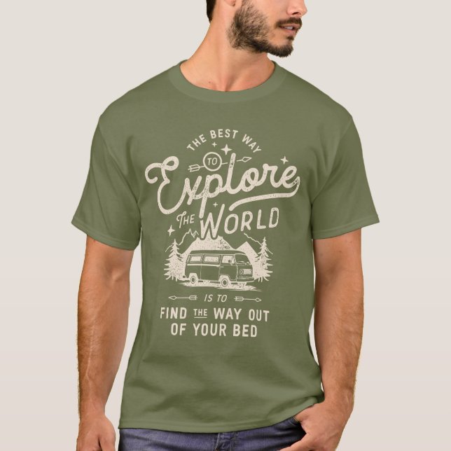 T-shirt Vintage Camper Van Life Amusant (Devant)