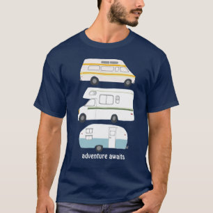 T-shirt Vintage campervan remorque vanlife RV aventure