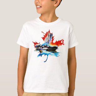 T-shirt Vintage Canada Maple Leaf Travel Love Aquarelle