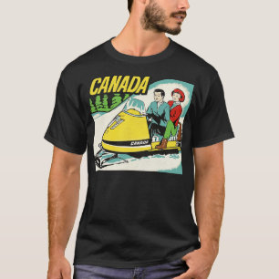 T-shirt Vintage Canada Motoneige Tourisme Souveni