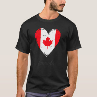 T-shirt Vintage Canadian Roots Heart Canada Flag Pride