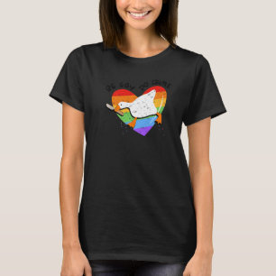 T-shirt Vintage Canard Arc En Ciel Être Gay Do Crime Lgbtq