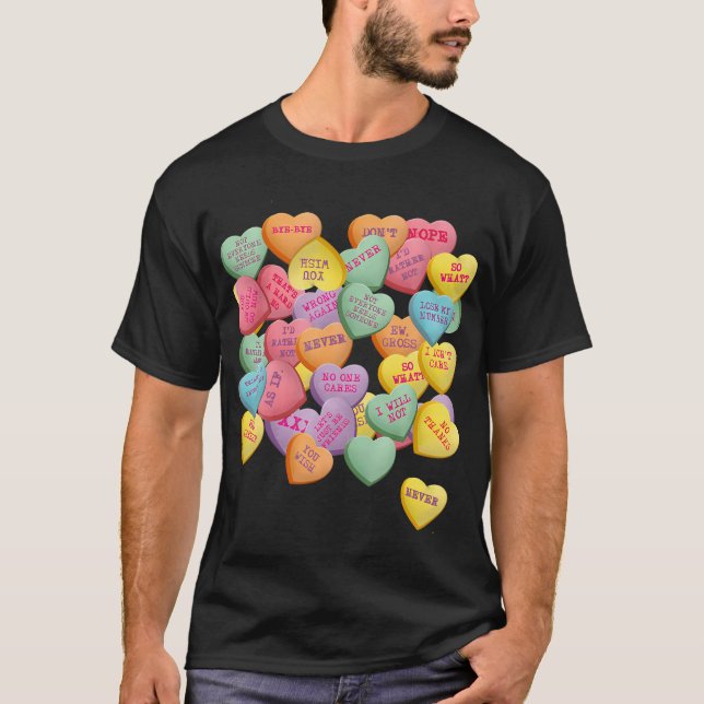 T-shirt Vintage Candy Conversation Hearts (Devant)