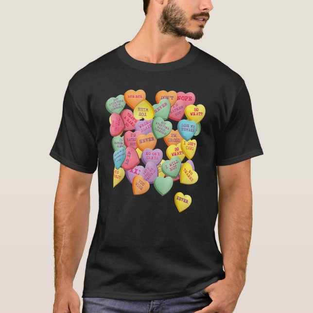 T-shirt Vintage Candy Conversation Hearts (Devant)