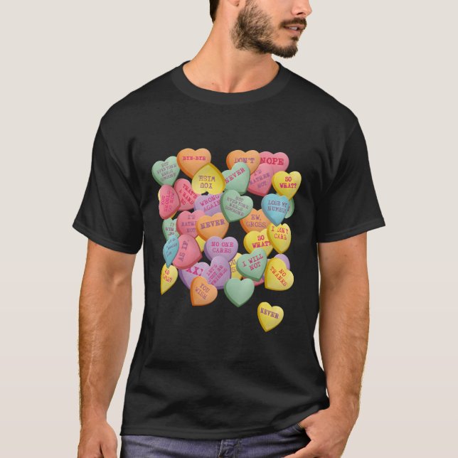 T-shirt Vintage Candy Conversation Hearts (Devant)