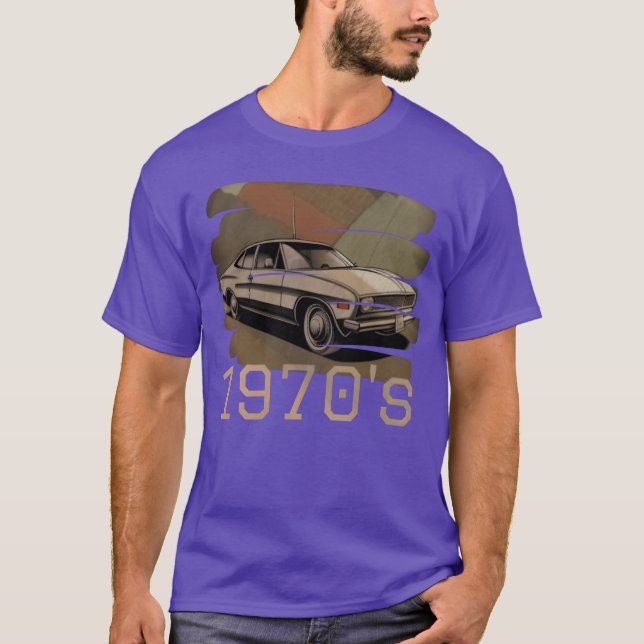 T-shirt vintage car 1970s vintage retro (Devant)