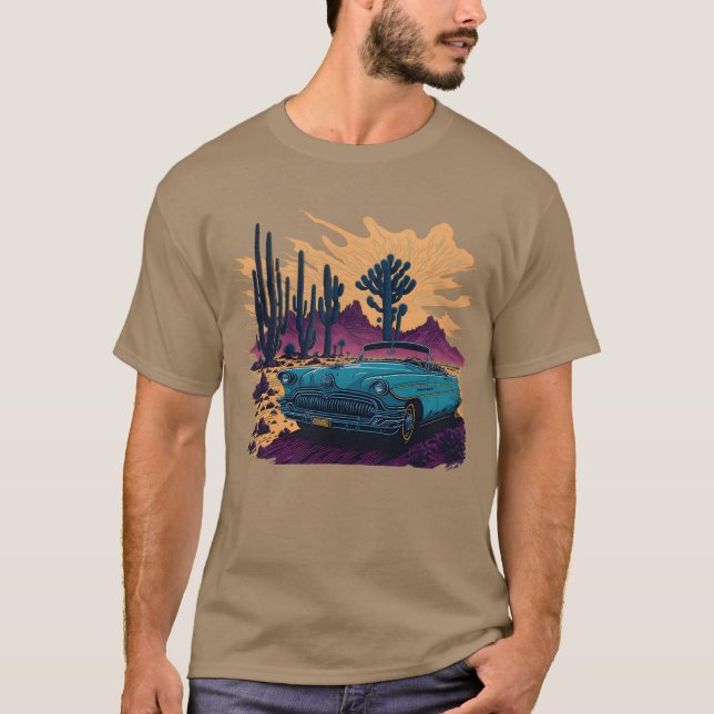 T-shirt Vintage car and desert gift (Devant)
