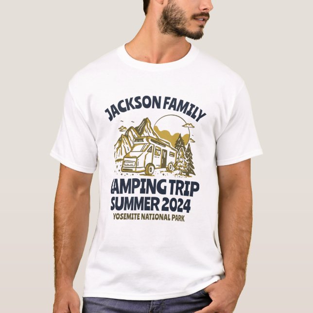 T-shirt Vintage Caravan Famille Réunion Voyage Camping (Devant)