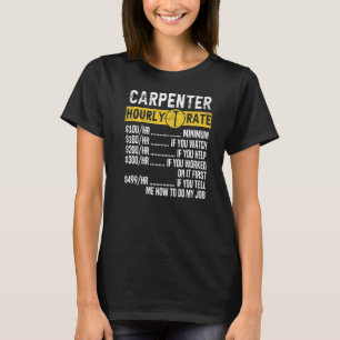 T-shirt Vintage Carpenter Vêtements de travail du bois Tau