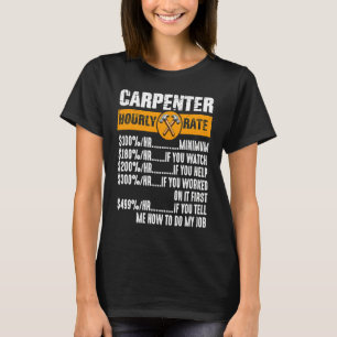T-shirt Vintage Carpenter Vêtements de travail du bois Tau