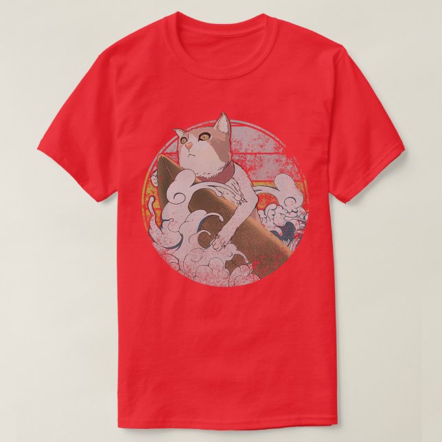 T-shirt Vintage Cat Surf (Design devant)