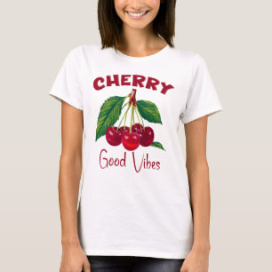T-shirt Vintage cerise Good Vibes, Fruit de cerise douce