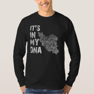 T-shirt Vintage C'est Dans Mon ADN Iran Carte d'empreinte