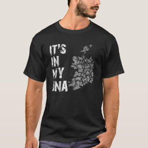 T-shirt Vintage C'est dans mon Adn Irlande Carte d'emprein