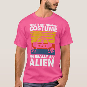 T-shirt Vintage C'Est Mon Costume Humain Je Suis Vraiment