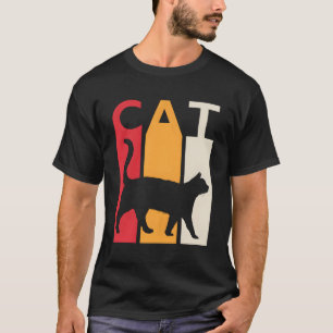 T-shirt Vintage Chemise Chat Retro Cadeau Pour Chat Amoure