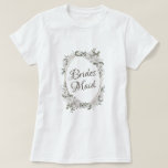 T-shirt Vintage Cherish Rose or ovale Floral Bridesmaid<br><div class="desc">Vintage Cerisâtre Blanc Floral & Rose Or Peint Roses et Fleurs. Un look classique et élégant Vintage, et beaucoup de gris, blanc ivoire, or Rose, rose Dusty, vert rose, feuilles et feuillage gris. Avec des éléments floraux peints à la main, des polices de script classiques Vintages et un cadre ovale...</div>