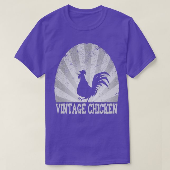 T-shirt Vintage Chicken Design grey (Design devant)