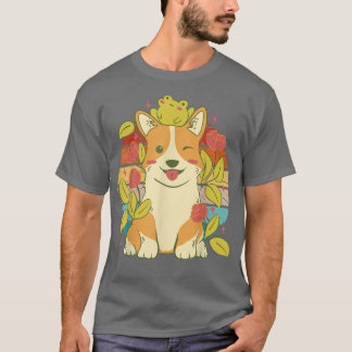 T-shirt Vintage chien de corgi mignon avec une jolie greno