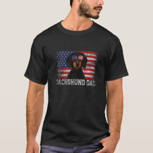 T-shirt Vintage Chien Papa Retro Dachshund Papa Fête des p