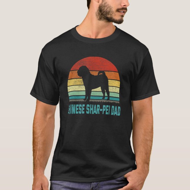 T-shirt Vintage Chinese Shar pei Dad  Dog (Devant)