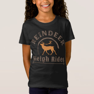 T-shirt Vintage Christmas Reindeer Sleigh Rides