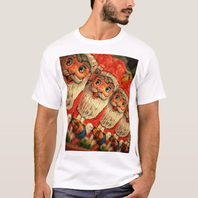T-shirt Vintage Christmas Santa Paper (Devant)