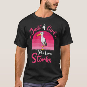 T-shirt Vintage cigogne Bird Juste une fille qui aime les