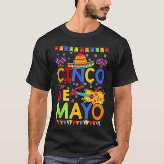 T-shirt Vintage Cinco De Mayo Meico Guitare Funny1 