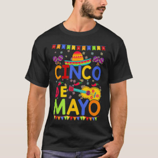 T-shirt Vintage Cinco De Mayo Meico Guitare Funny2 