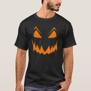 T-shirt Vintage Citrouille d'horreur Face Jack-o'-lantern