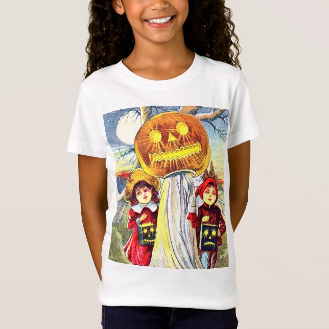 T-Shirt Vintage Citrouille Halloween Ghost (Devant)